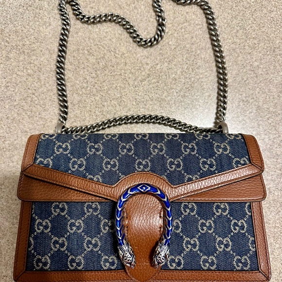 NEW!! GUCCI AUTHENTIC  BRAND NEW DIONYSUS DENIM SHOULD BAG - Picture 14 of 17